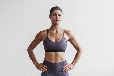 Nobull V-Neck Matte Women's Sports Bras Deep Lavender | Australia (WX6957)